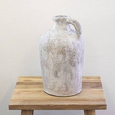 Weathered Terracotta Vase - Wide