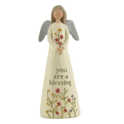 Floral Blessing Angel Figurine 13cm - Assorted