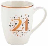 21st Pastel Heart Mug - Rose Gold