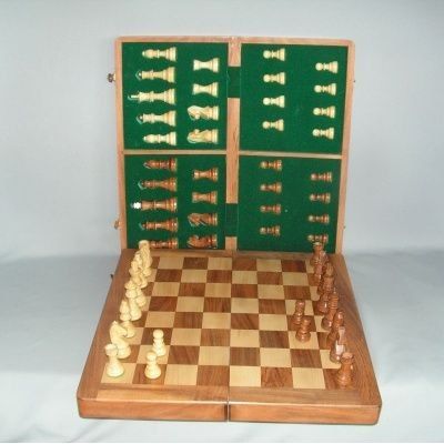 Wooden Folding Chess Set 16&quot;