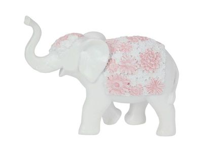 White Elephant with Pastel Flowers