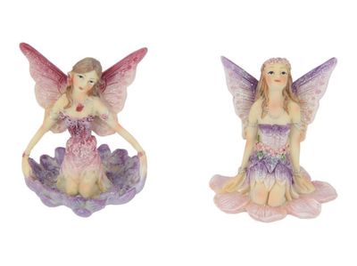 Sitting Fairy Pink Purple Flower
