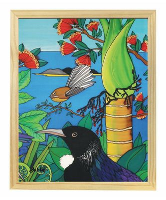 Jo May Wood Frame Kiwiana Print - Assorted