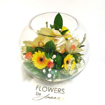 Flowers in Glass Bowl