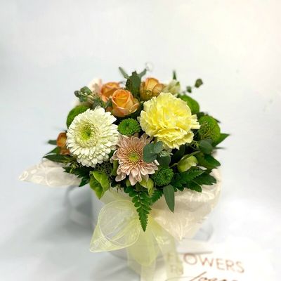 Flowers  in Small Hat Box