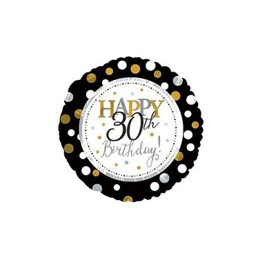 HELIUM  BALLOON - Happy 30th Birthday