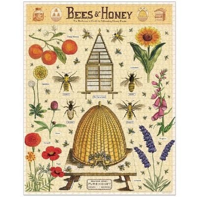 Cavallini &amp; Co Vintage Puzzle - Bees &amp;Honey 1000 Pce