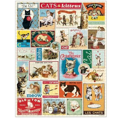 Cavallini &amp; Co Vintage Puzzle - Cats &amp; Kittens 1000 Pce