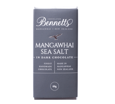 BENNETTS OF MANGAWHAI SEA SALT &amp; DARK CHOCOLATE BAR
