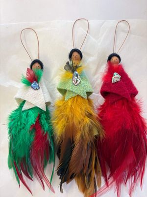 Long-Feather Peg Doll &ndash; artisan handmade keepsake