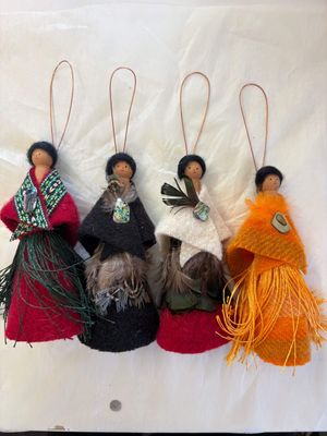 Classic Feather-Skirt Peg Doll &ndash; handmade artisan charm