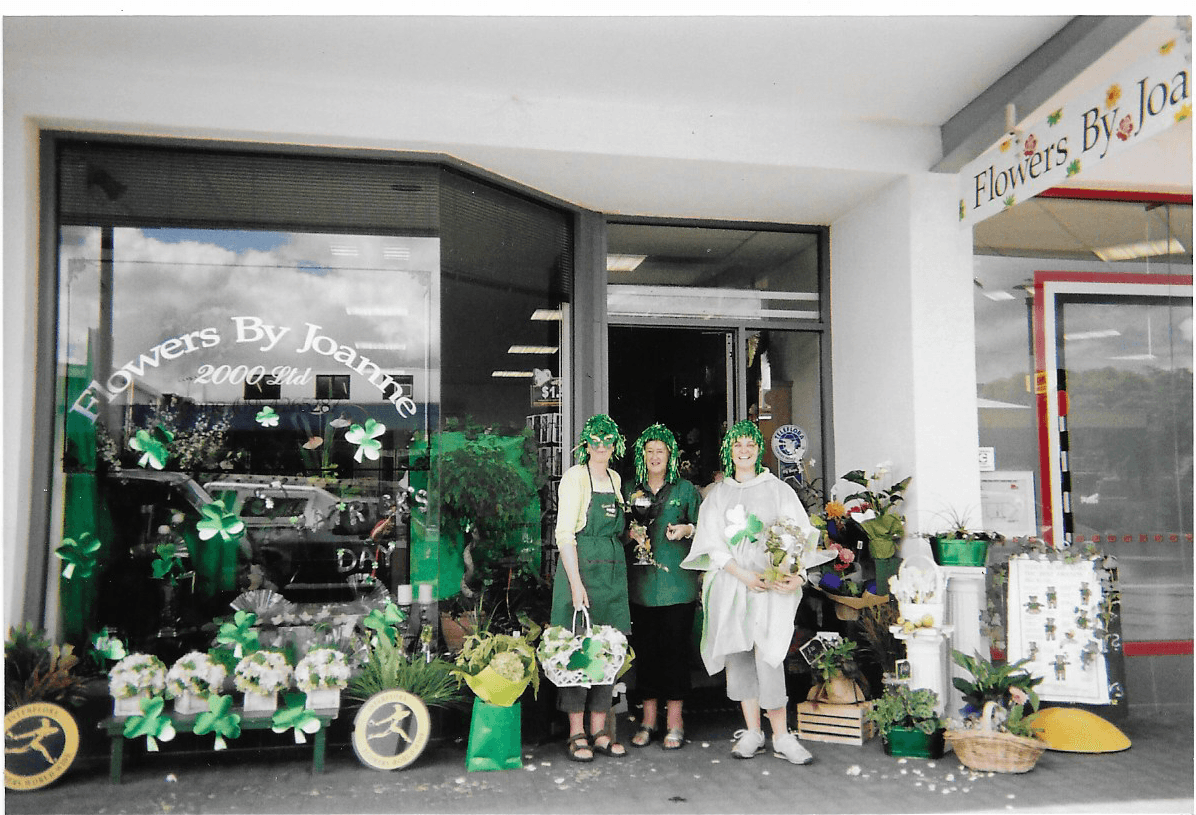 Early florist team in front of former Flowers by Joanne location Orewa