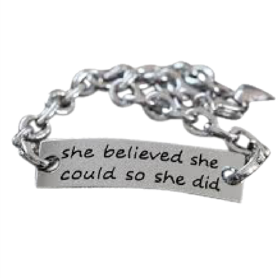 &quot;She Believed She Could So She Did&quot; Bracelet