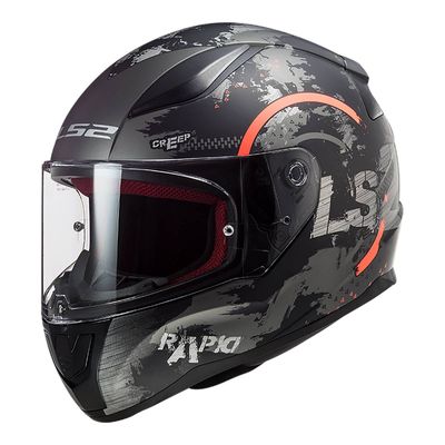 Closeout SALE. LS2 FF353 Rapid Circle Helmet - Matte Titanium / Fluro Orange M