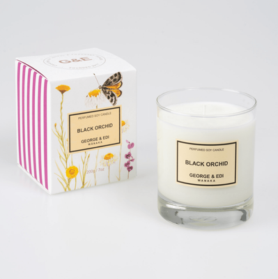 George &amp; Edi Perfumed Soy Candle - Black Orchid