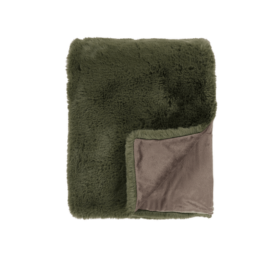 Faux Fur Throw - Olive