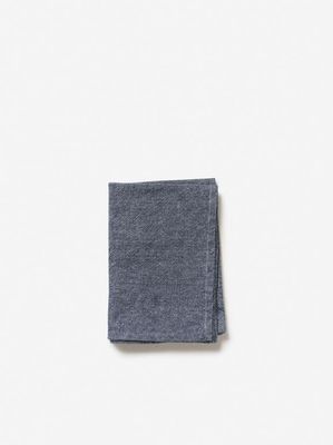 Striped Washed Cotton Tea Towel - Navy