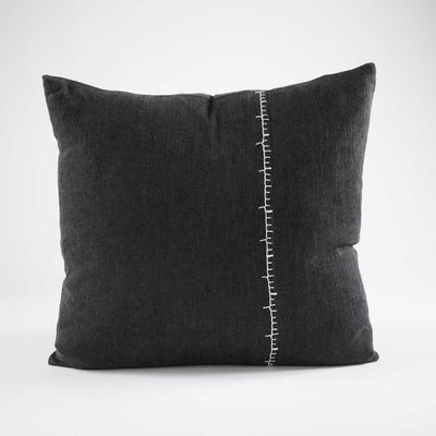 Ella Linen Cushion - Black/Off White 50x50cm