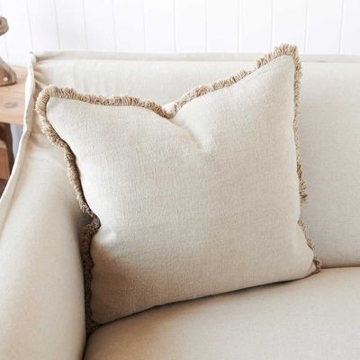 Luca Boho Linen Cushion - Natural 50x50cm
