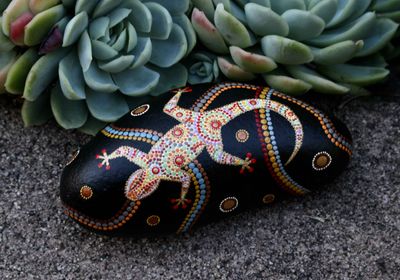 Gecko Hand Painted Stone