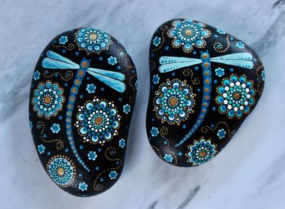 Dragonfly Handpainted Stones