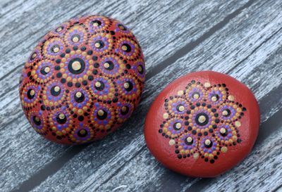 Aztec Handpainted Stones - Purple