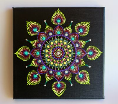 Hand Painted Mandala on canvas