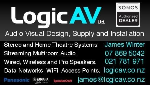 Business card of Logic AV (Kuaotunu), suppliers of Audio Visual Design services