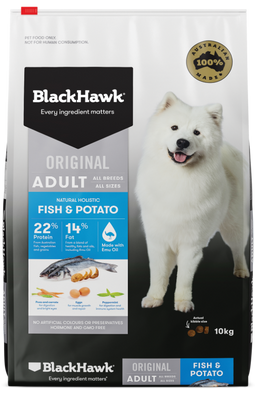 Black Hawk Original Adult Fish and Potato Dog Food 3/10/20kg