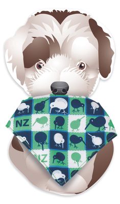 Dog Bandana Kiwi Green Navy (S-L)