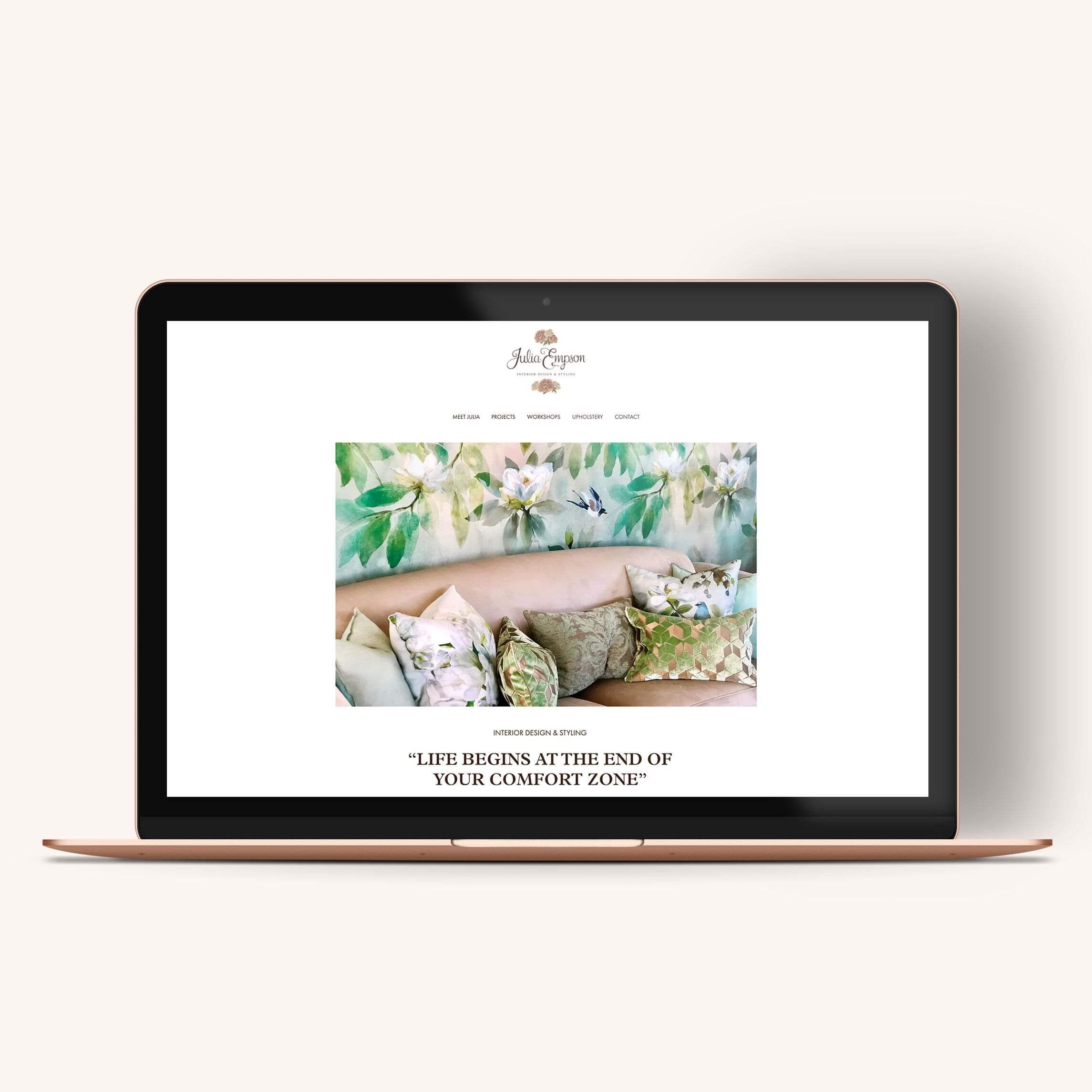 Website design for Julia Empson, Interior Designer & Stylist. Waikato. Designed by Creative Box, Te Awamutu, New Zealand.