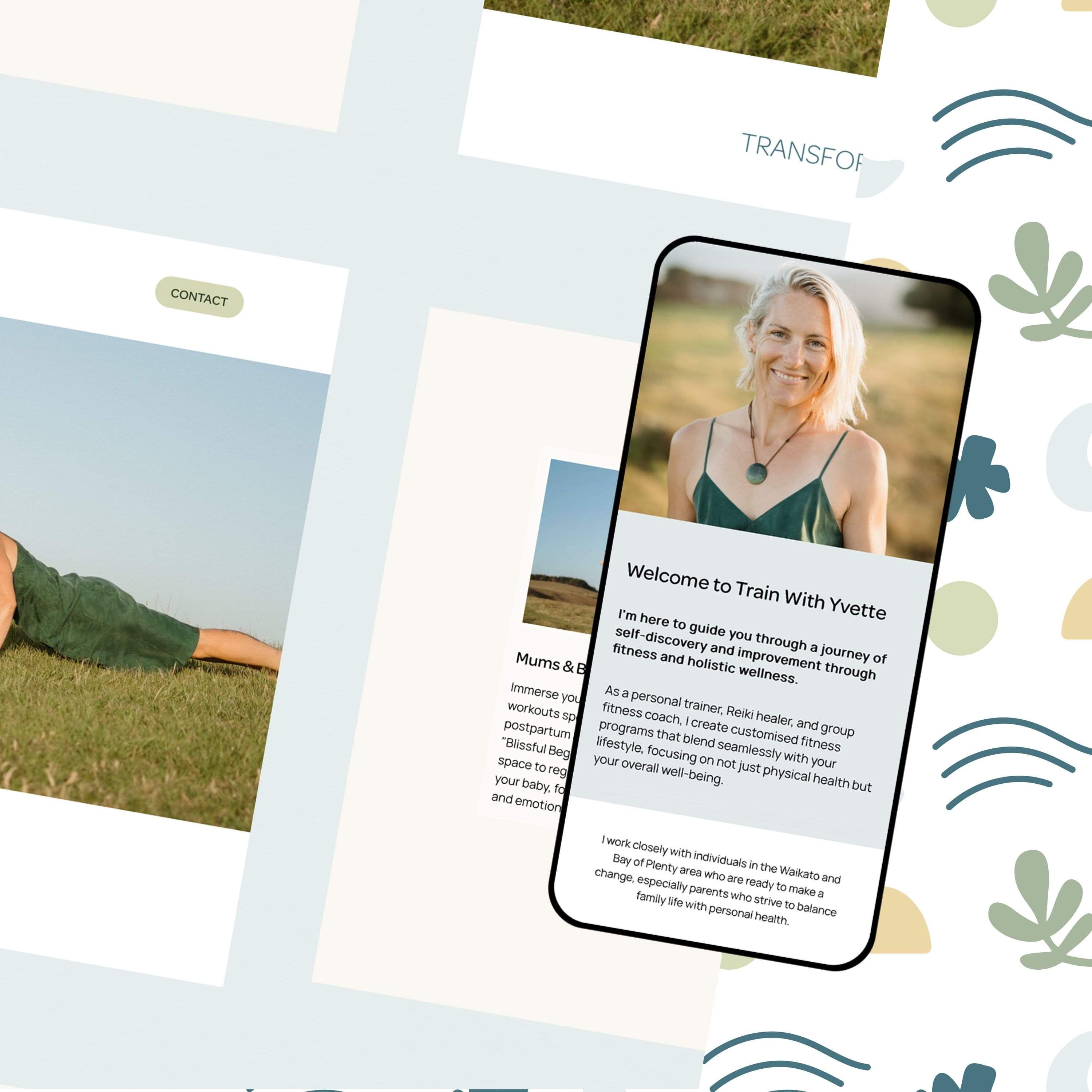 Rebrand for Train with Yvette. Te Awamutu Graphic Designer Creative Box