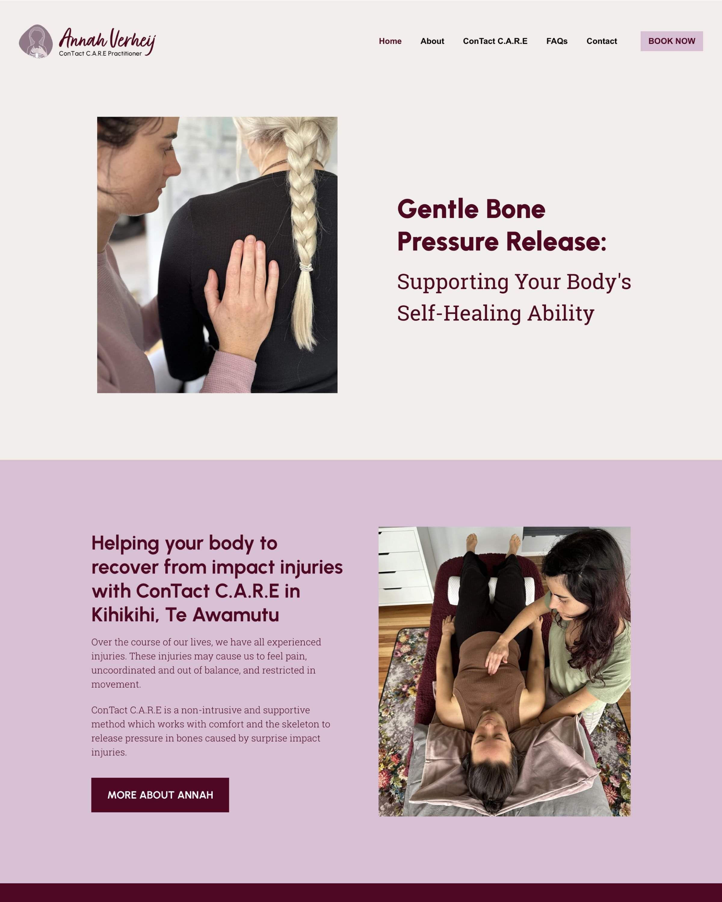 Website redesign for Annah Verheij. Creative Box Graphic Designer Te Awamutu