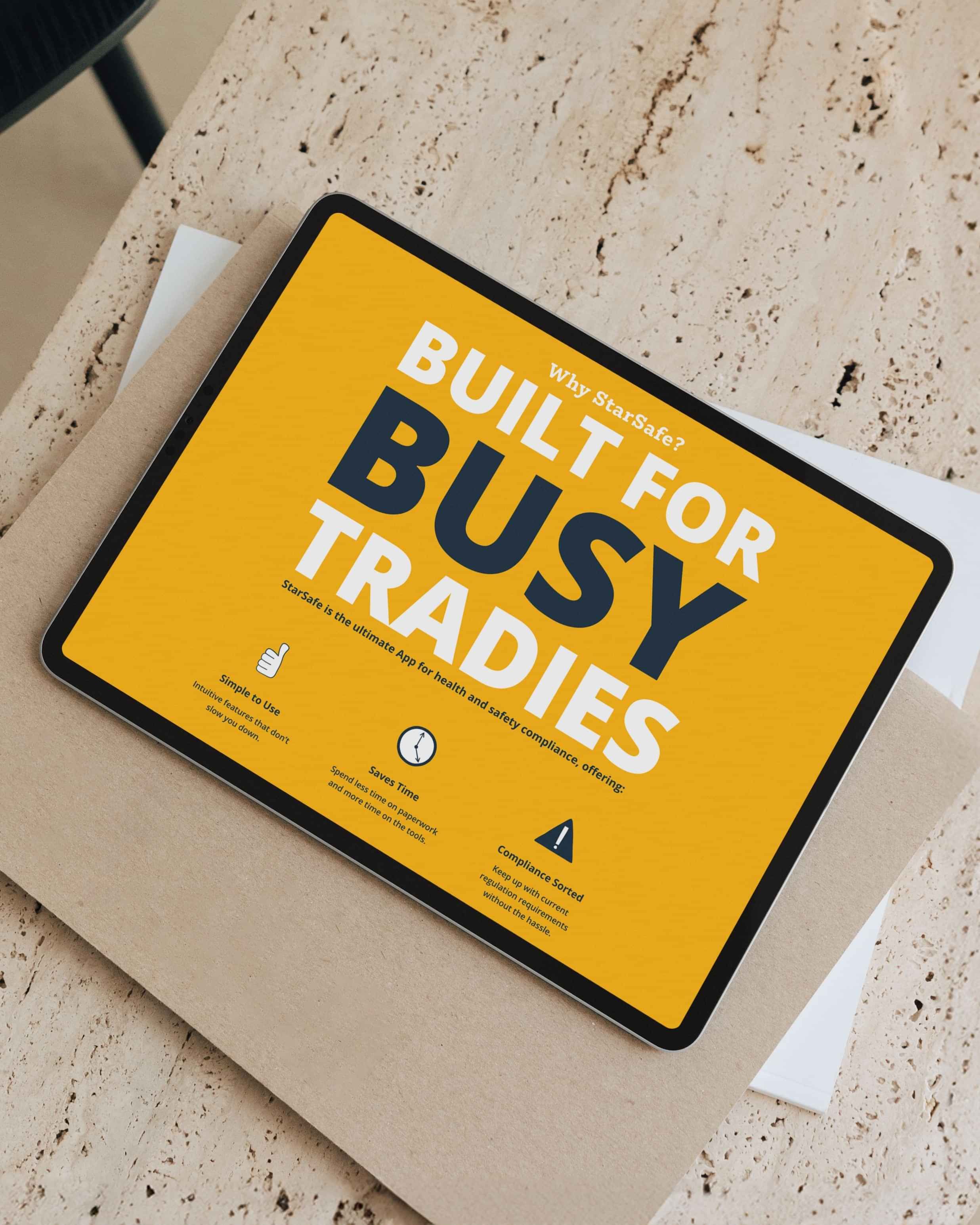  Image of StarSafe App website, health & safety app for tradies. Website by Creative Box. Waikato, New Zealand. 