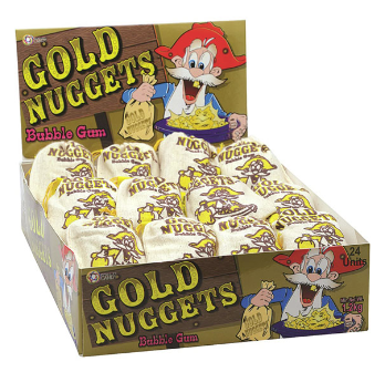 Gold Nuggets Bubble Gum 50g