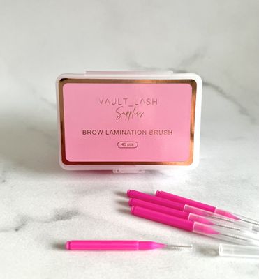 Brow Lamination Dental Brush Pack Pink 40pc