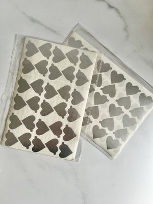 Heart Foil Glue Stickers