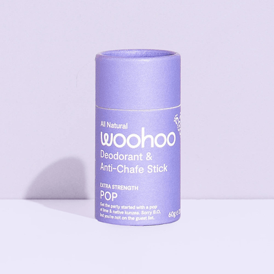 Woohoo Natural Deodorant + Anti-Chafe Stick POP