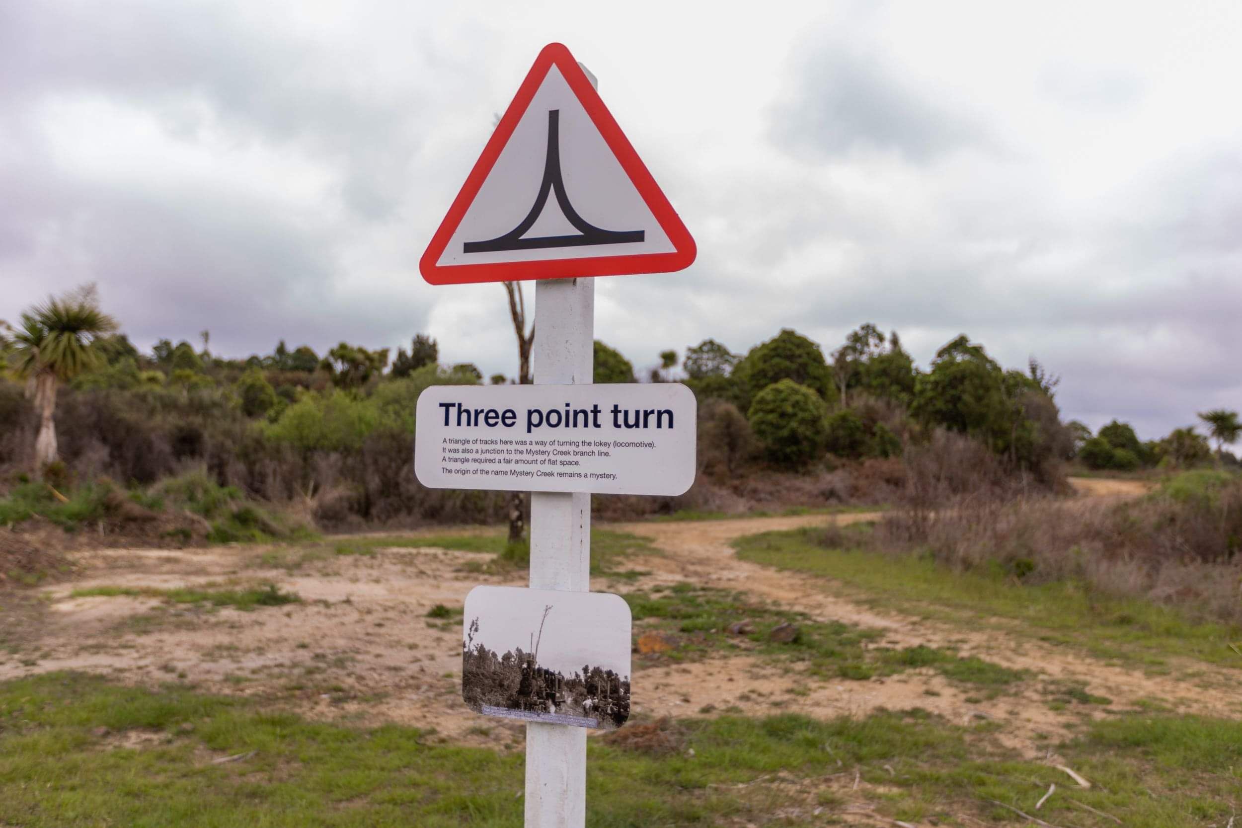Three point turn - meant for trains not bikes or cars on the Timber Trail