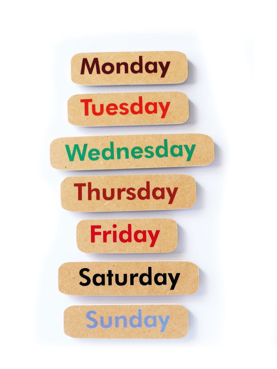 Days of the week in English