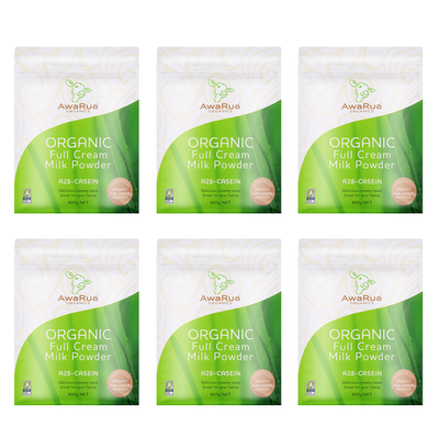 15% off -- Organic Full Cream Milk Powder with A2&beta;-Casein - 800g Pouches (Box of 6)