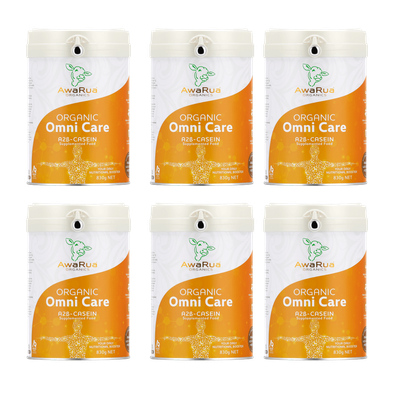 15% off -- Organic Omni Care Formulated Milk Powder with A2&beta;-Casein - 830g Cans (Box of 6)