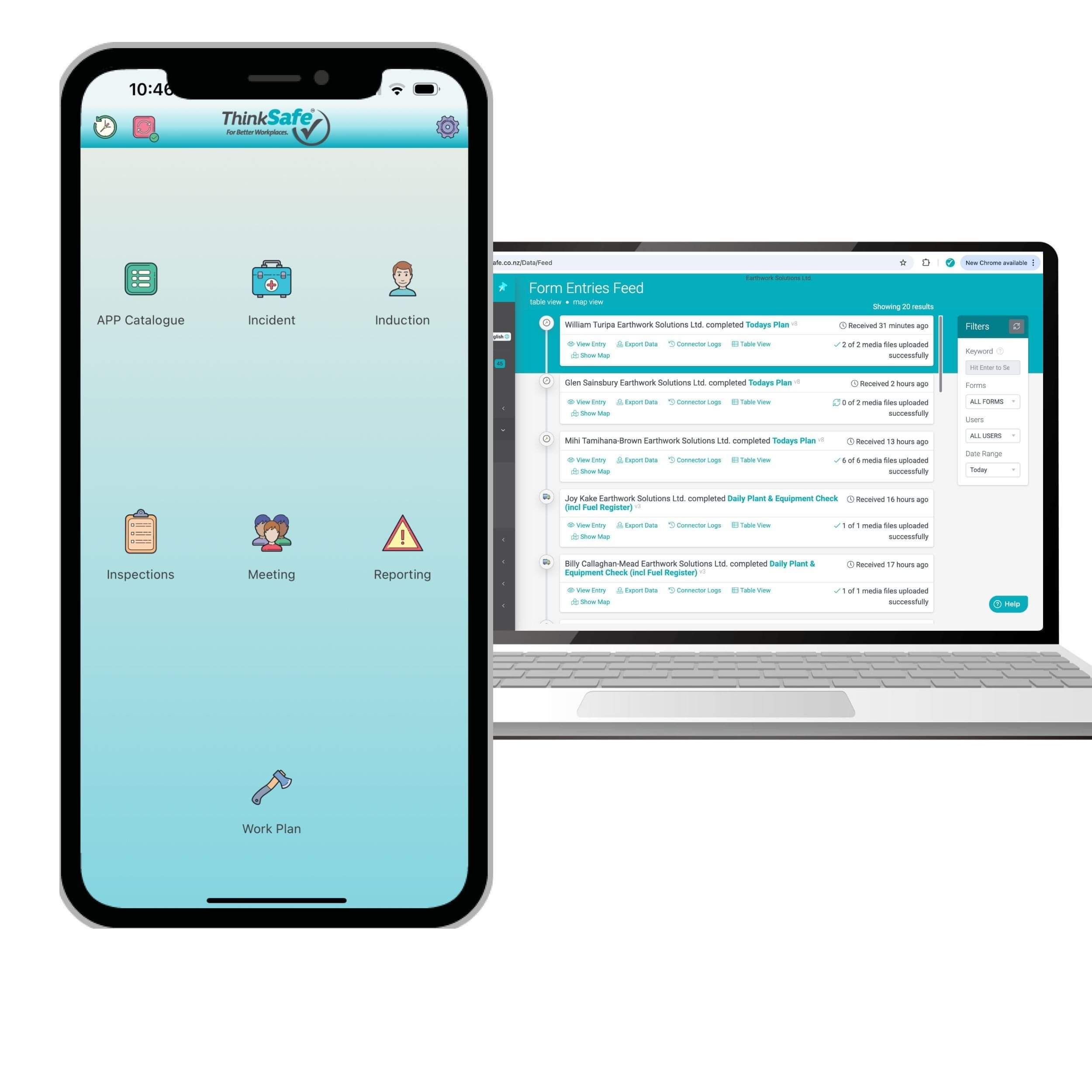 Image of ThinkSafe App and Dashboard