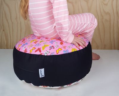 Kids Pouf - Hand Quilted Butterflys