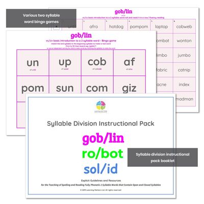 Starter Syllable Division Pack