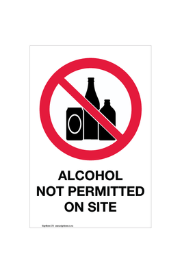 Alcohol Not Permitted On Site