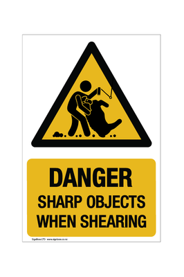Danger - Sharp Objects When Shearing