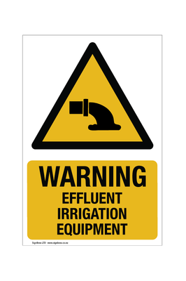 Warning - Effluent Irrigation Equipment