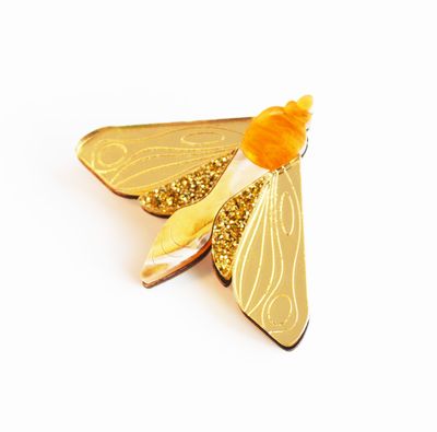 Moth Brooch - Gold