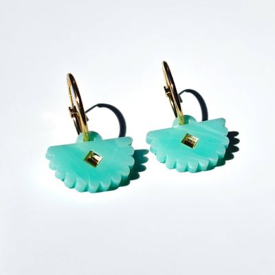 Fantail Earrings - Ocean